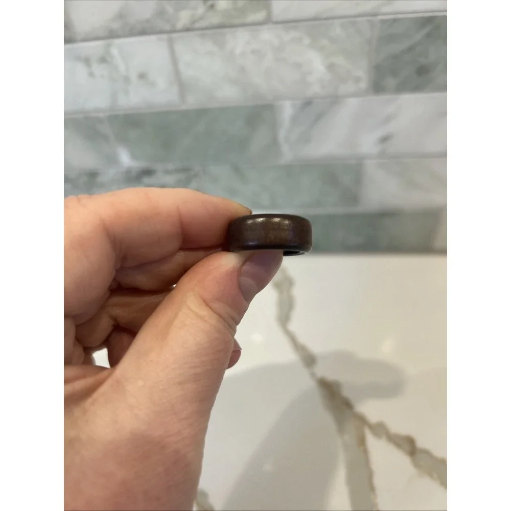 Deep Brown Wood Approx US Ring Size: 5.75